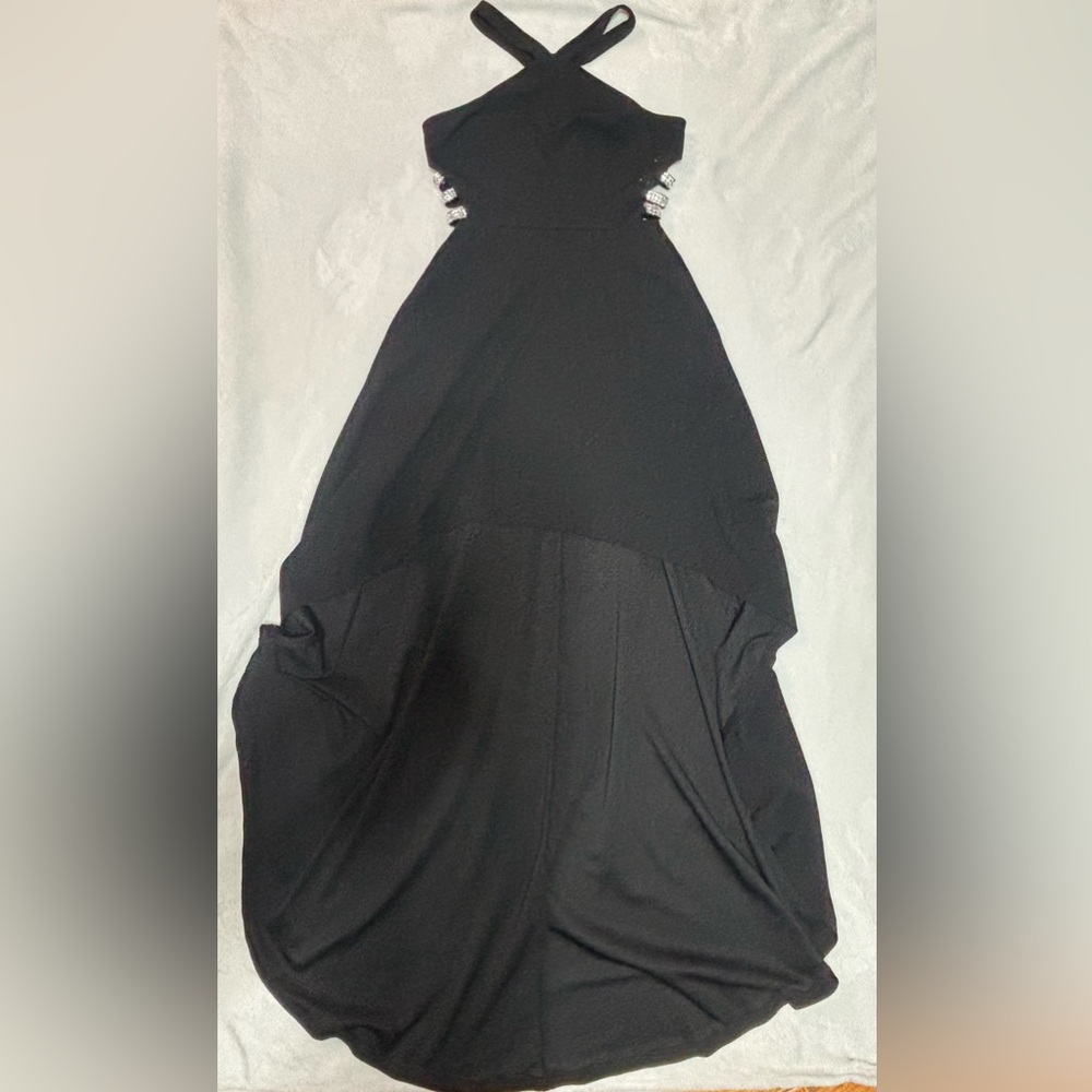 Speechless Black High-Low Halter Maxi Skirt